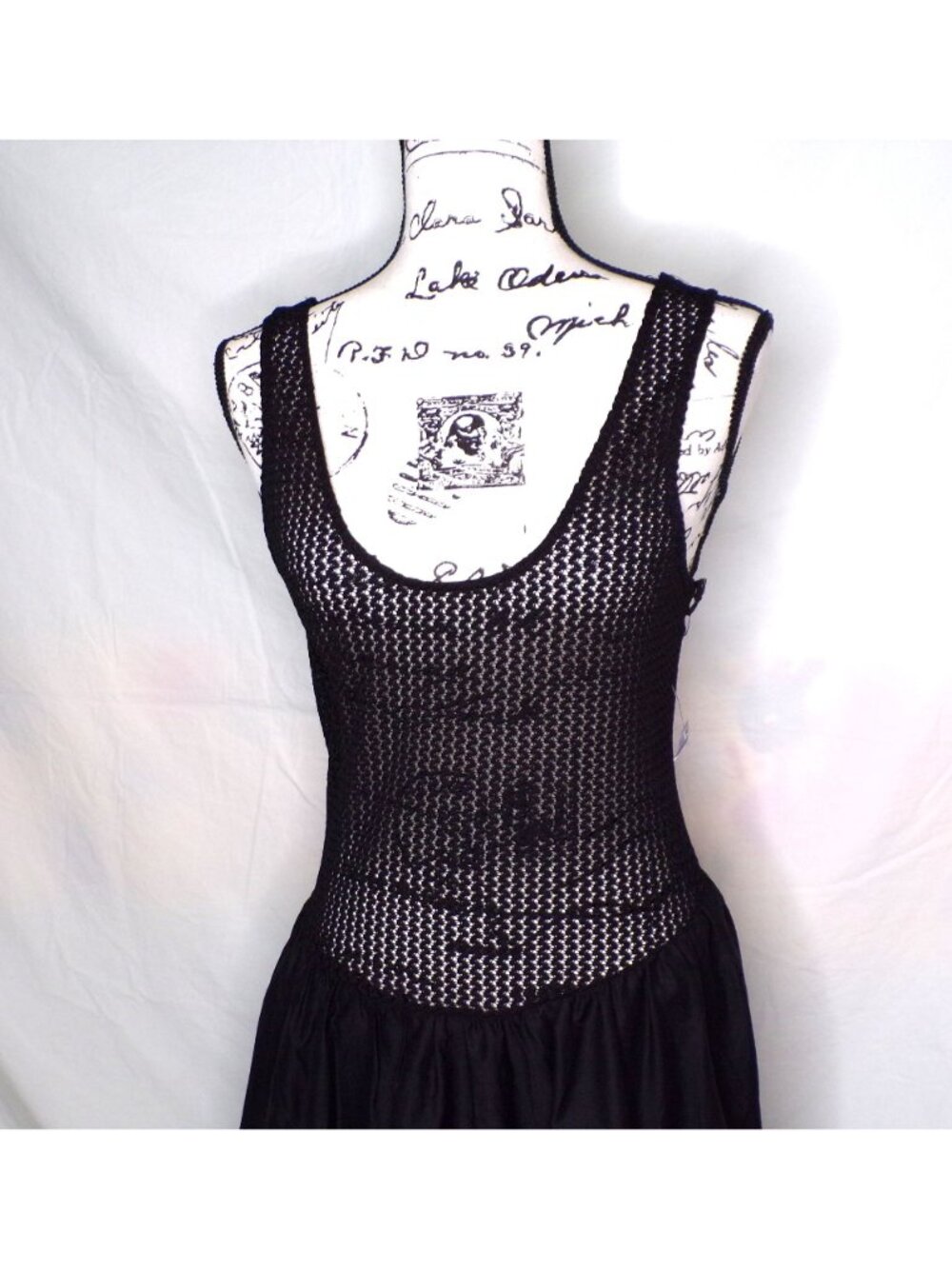 🆕ASTR Contrast Bubble Hem Mesh Top Midi Dress Medium Black - Picture 8 of 13